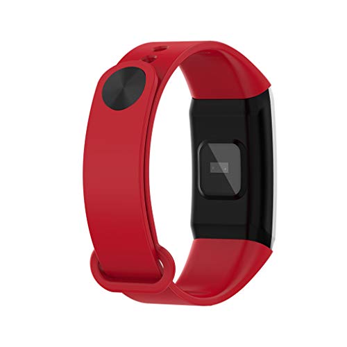 Sunward 1.14inch Screen Heart Rate Blood Pressure Monitor Pedometer Waterproof Sports Watches Fitness Tracker HR (Red)