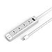 Yubi Power Universal 4 Outlet Power Strip with 2 USB Ports 3.1A, 100-250V and 3750 Max Watts Surge Protector - With Circuit Breaker - For Worldwide Use - Charge All USB Charge-enabled Gadgets like Smartphones, Tablets & Cameras - with US Plug Type B 5 Ft Cord