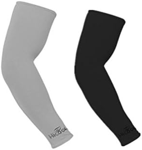 Anti-UV Cooling Compression Arm Sleeve Sun Protection For Running/ Golf/ Cycling /Outdoor Activities Skin Protection--2 Pack Black&amp;Gray