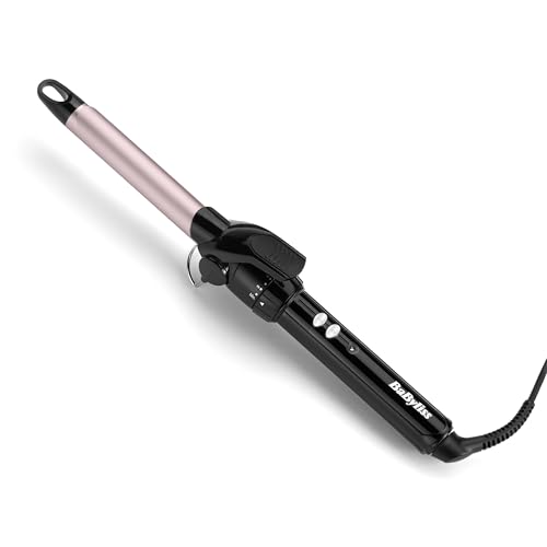 Rizador de 19 mm - Tenacilla, Barril Satin Touch, 10 ajustes de Calor, Rizador profesional, Rizos definidos, Acabado duradero, Negro y Rosa, C319E