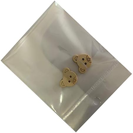 Wooden bear buttons for sewing, set of 1000 various designs, each button measuring 16x18mm.