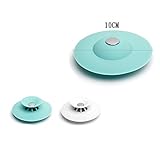 2PCS Buorsa Creative Silicone Tub Drain Stopper/Strainer/Hair Catcher,2 in 1 Stop & Filter(Blue & White)