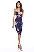 AX Paris Women's Floral Plunge String Strap Midinavy Dress