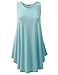 URBANCLEO Womens Scoop Neck Sleeveless Elong Tunic Top Shirt LtBlue 2XLARGE