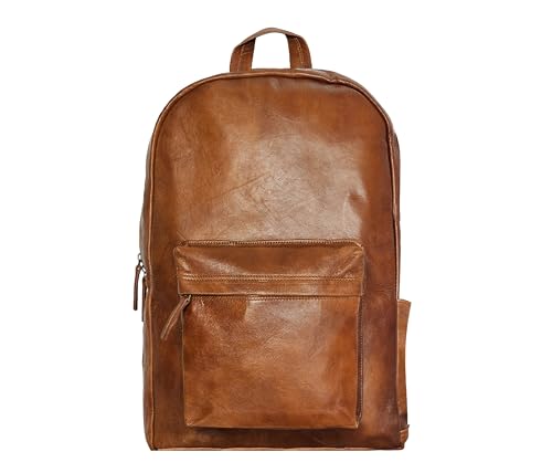 jaald Brown Leather Laptop Backpack