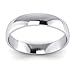 Unisex 14k White Gold 4mm Light Court Shape Comfort Fit Polished Wedding...