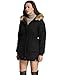 iloveSIA Womens Hooded Coat Faux Fur Lined Jacket Black 14