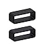 2x size 24mm black rubber silicone leather rubber replacement watch band strap loops keeper hoop buckle ratainer resin Men Women