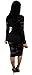 Kearia Womens Sexy Long Sleeve Mesh Splice Nude Illusion See Through Clubwear Mini Dress Black XLarge