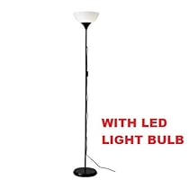 Ikea Not Floor Lamp, LED Light Bulb Included Black, White