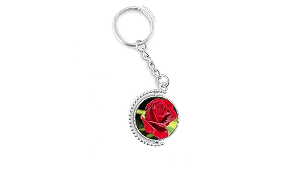 Dark Red Roses Flowers Rotatable Key 