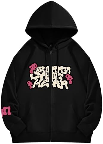 Tyadorw Gothic Spider Graphic Hoodies Y2K Goth Oversized Zip Up