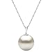 14k Gold White Round Freshwater Cultured High Luster Single Pearl Pendant Necklace, 18