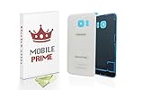 MobilePrime White Replacement Back Glass Back Cover Compatible for Samsung Galaxy S6 Edge