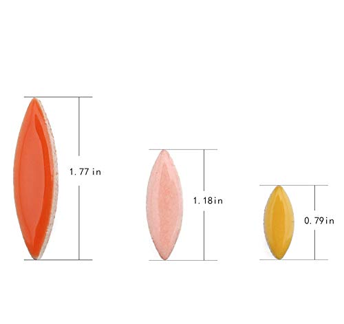 Yourway Style Leaf Shapes Ceramic Mosaic Tiles with Three Different Sizes for Handmade Decoration Craft Suitable for Kids and Adult(568g/1.25lb) (Red)