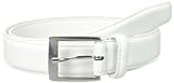 Status Men's Italian Leather Belt, White, 32