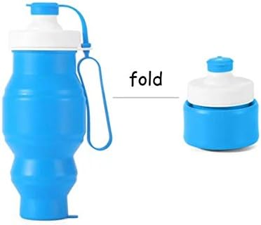 Fansino Silicone Collapsible Travel Water Bottle.520 ML Volume BPA Free, FDA Approved, Eco Friendly, Leak Proof Portable Cup(Blue)