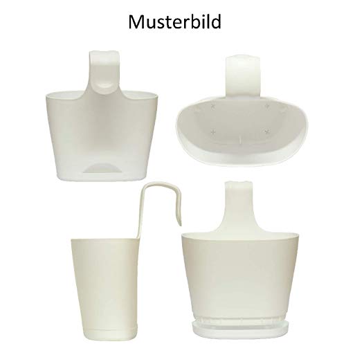 3X Blumenkasten oval 2,8 Liter Balkon Übertopf Pflanzkasten Blumentopf zum Hängen mit 1. Bügel und Wasserspeicher lila – Bild 5