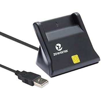 Zoweetek DOD Military USB Common Access CAC Smart Card Reader, Compatible with Windows, Mac OS and Linux