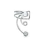 Christmas Gifts Ear Cuff Right Ear Cubic Zirconia Wave 925 Sterling Silver