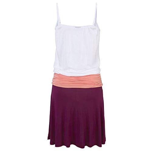 Mysky Fashion Women Summer Casual Color Block Sleeveless Comfy Sling Above Knee Dress Purple - Thumbnail 4