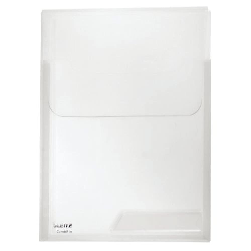 Leitz CombiFile Maxi Folders Set of 3 A4 Size Expandable for More Capacity Crystal Clear with Gloss Finish Flap to Protect Contents 0.18mm PP Film 47310002