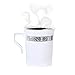 PARTY BARGAINS 8 oz Royalty White Silver Rimmed Plastic Coffee Cups with Handles - [32 Pack] Disposable Plastic White Tea Cups, for Weddings, Bridal Showers, Engagement Parties, Camping