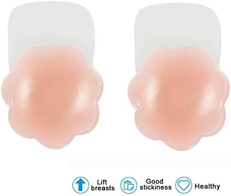 Kordear Breast Petals - Silicone Pasties Breast Lift, Women Self Adhesive Cover Bra,Reusable Nipple Covers Pasties Invisible Adhesive Lifting Bra