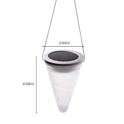 LEDMOMO Solar Garden Lights, Cornet Shaped Waterproof Hanging Light for Garden Stree and Festival Ornaments Outdoor Hanging(White Light) - Thumbnail 4