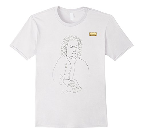 Mens Bach tshirt - Classical Music tshirts - Composer tshirt Small White