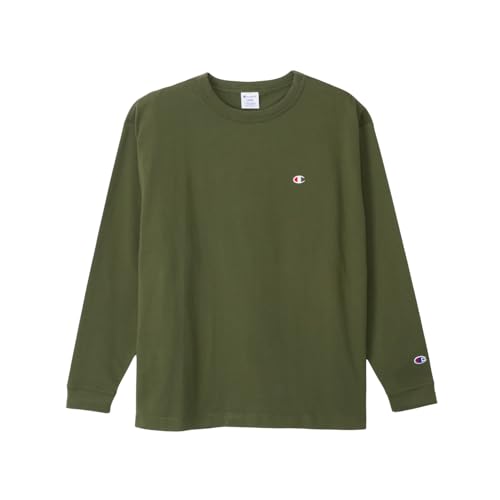 長袖Tシャツ 長袖 丸首 綿100％ ワンポイントロゴ リラックスフィット ドロップショルダー ロングスリーブTシャツ メンズ C8-A409Z-570-L