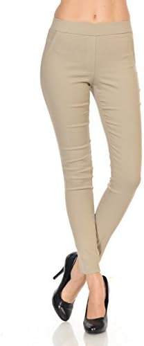 Maryclan Women's Four Way Stretch Pants, Khaki, Small
