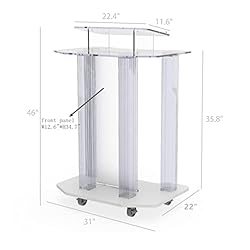 FixtureDisplays® Acrylic Podium Wood Pulpit Large