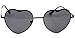 SOOLALA Womens Thin Metal Heart Shaped Frame Cupid Sunglasses w/ Pouch, Black
