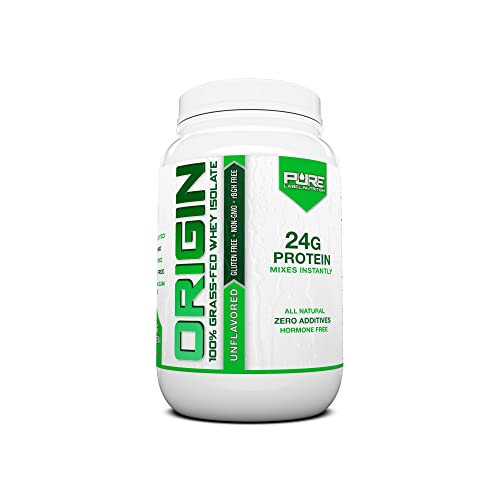 Pure Label Nutrition 100% Grass Fed Whey Protein Isolate Unflavored-Low ...