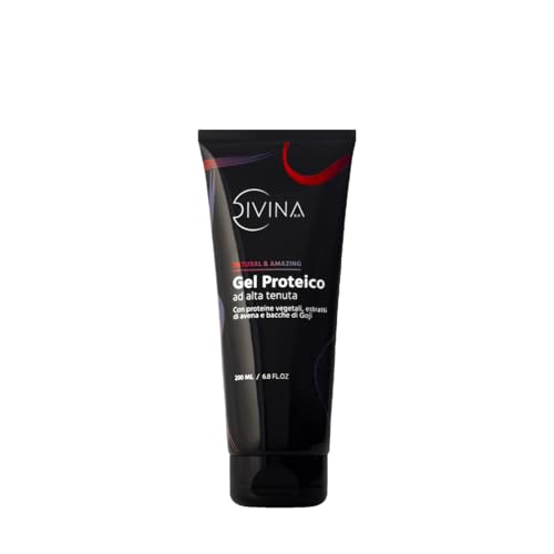Protein Gel for Wavy Curly Hair Afro Natural&Amazing by DIVINA BLK with Plant Protein, Natural Organic Oat Extracts and Goji Berries (200ml)
