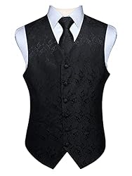 HISDERN Men's Classic Formal Vest Tie Set Paisley