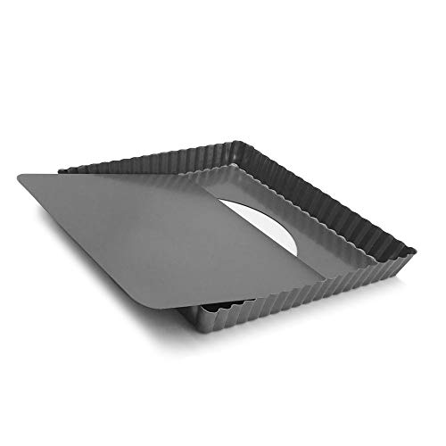 HOMOW Nonstick Heavy Duty Tart Pan With Removable Bottom, Removable Loose Bottom Quiche Pans, Pie Pan (8" X 1" Square Pan)