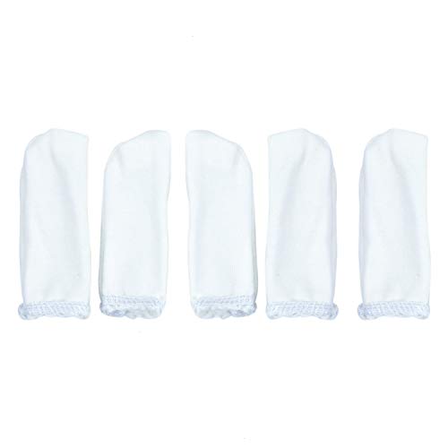 WEFOO 50 Pcs Finger Cots Cotton Finger Guards Finger Toe Thumb Cot Protection for Skin Cracking Calluses Wicks Moisture Jewelry Clean Smudges - Thumbnail 3