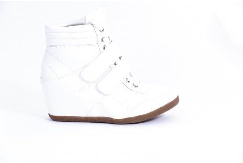 Princesse Boutique Basket Montantes Compensees A Scratch Blanc Amazon Fr Chaussures Et Sacs