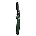 Benchmade - 940, EDC Manual Open Folding Knife Made in USA, Reverse Tanto Blade, Serrated Edge, Coated Finish, Green Handle