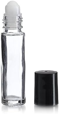 10 ml Glass Rollon Bottles with Blk Caps Plus Pipette Dropper pack of 5