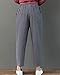 Soojun Womens Cotton Linen Loose Fit Elastic Waist Harem Pant, Grey, Large Petite