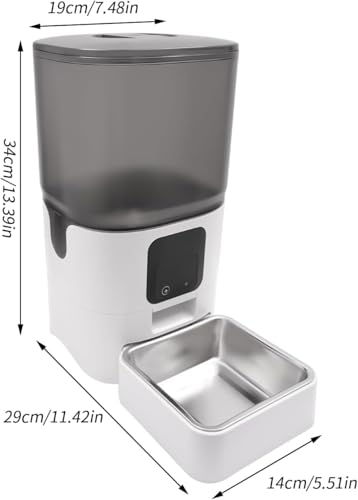 SKY-TOUCH Automatic Pet Feeder with WiFi App Remote Control, Remote Feeding, Detachable for Easy Clean, Automatic Cat Food Dispenser, 1-30 Meals Per Day (6L/25Cup)