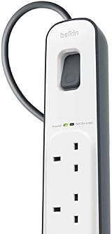 Belkin 4 Way Extension Lead with USB Ports 2.4A Shared 2m Surge Protected view 6