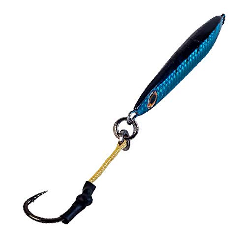 Flat Side Vertical Fast Irons Speed Ocean Jigs w/ MUSTAD Hooks & OWNER Rings | Military Grade Kevlar Assist Cord | 7 Colors & 5 Weights | Scientifically Proven Color & Depth Hydro-Engineering