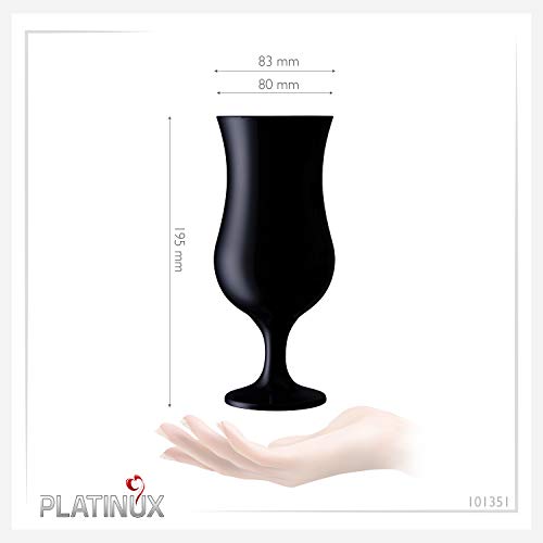 PLATINUX Schwarze Cocktailgläser max. 470ml aus Glas Set (6-Teilig) Longdrinkgläser Partygläser Milkshake Glas Groß – Bild 7
