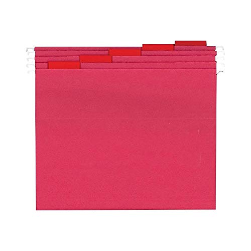 Tru Red 163535 Hanging File Folders 5Tab Letter Size Red 25/Box