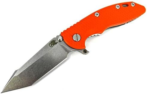 Hinderer Knives Fatty XM-18 3.5" Harpoon Tanto Flipper Knife Orange G-10 / Titanium