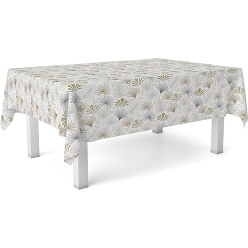 ECOMMERC3 | Tovaglia in tela cerata dimensioni 140 rotonda repellente macchie - Tovaglia in tela cerata color PALMETTO BEIGE 100% Made in Spain non trasferisce liquidi